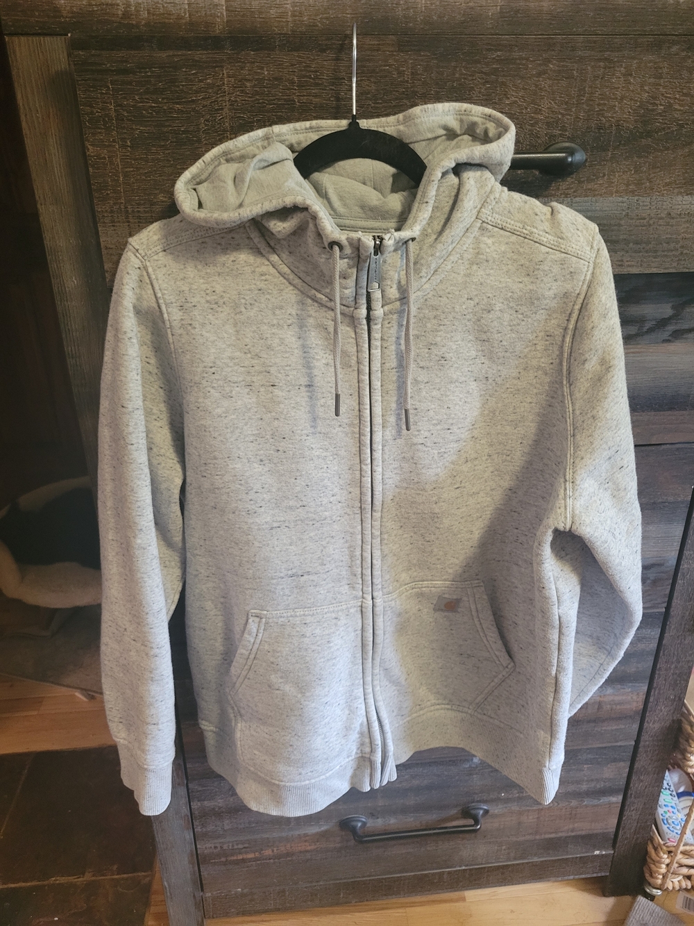 Carhartt Light Gray Full-Zip Hooded Sweatshirt